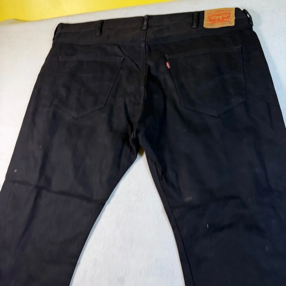 Levis 501 Original Fit Mens Black Denim Straight Leg Jeans W44 L30 00501-0660